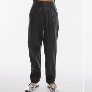 Black Faux Leather Pants